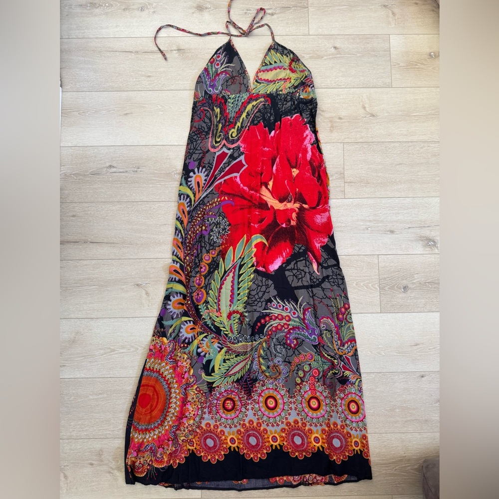 Desigaul Boho Floral Mandala Psychedelic Maxi Dress